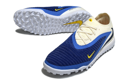 Nike Phantom 6 Low Elite TF Artificial Turf Soccer Shoes - Blue/Navy Blue/Light Yellow