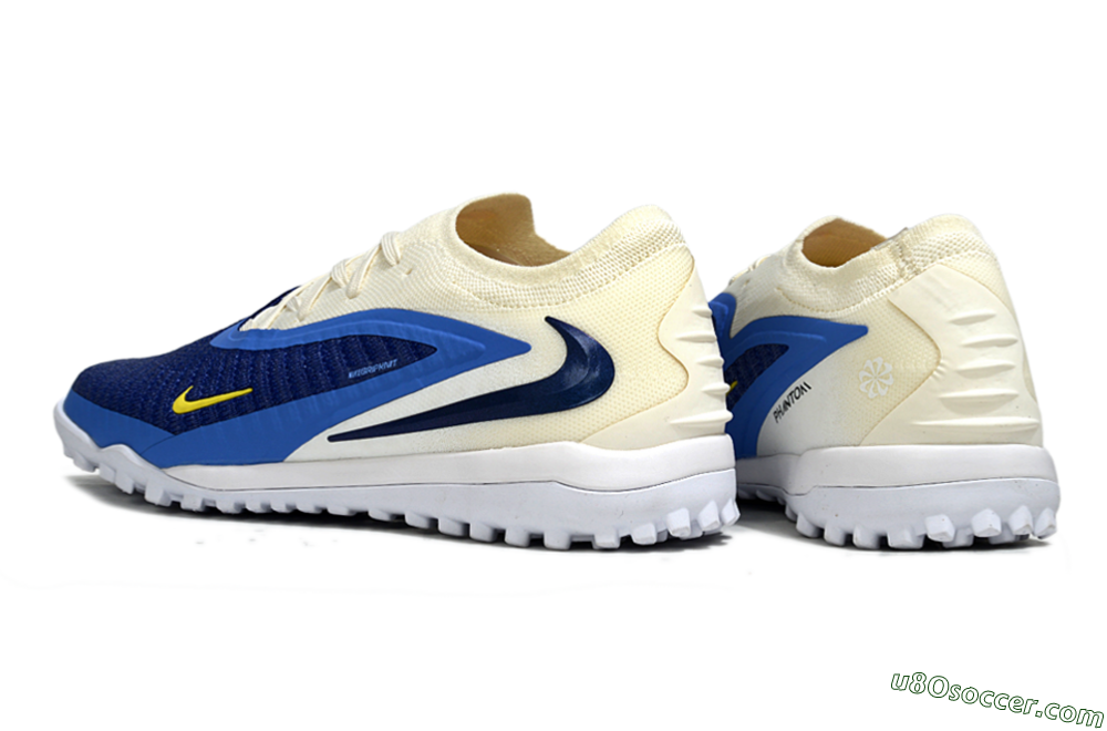 Nike Phantom 6 Low Elite TF Artificial Turf Soccer Shoes - Blue/Navy Blue/Light Yellow 6