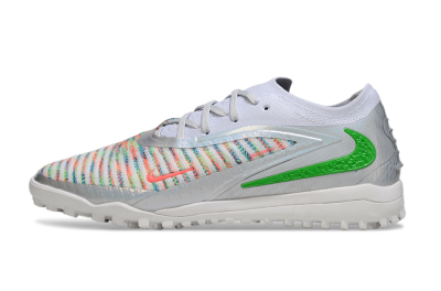 Nike Phantom 6 Low Elite TF Artificial Turf Soccer Shoes - White/Electric Green/Coral Pink