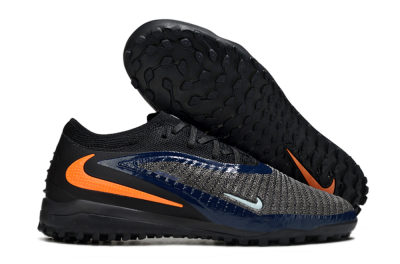 Nike Phantom 6 Low Elite TF Artificial Turf Soccer Shoes - Black/Navy Blue/Neon Orange