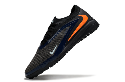 Nike Phantom 6 Low Elite TF Artificial Turf Soccer Shoes - Black/Navy Blue/Neon Orange