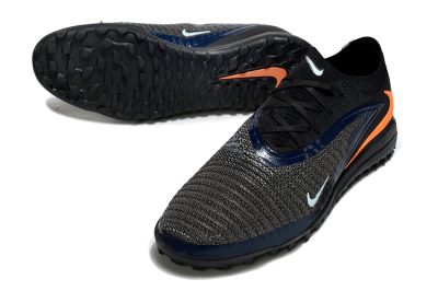 Nike Phantom 6 Low Elite TF Artificial Turf Soccer Shoes - Black/Navy Blue/Neon Orange