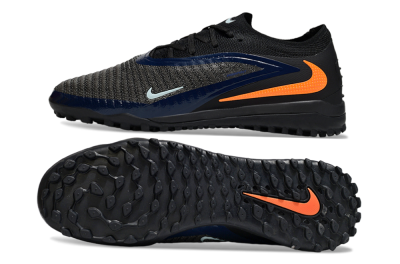 Nike Phantom 6 Low Elite TF Artificial Turf Soccer Shoes - Black/Navy Blue/Neon Orange