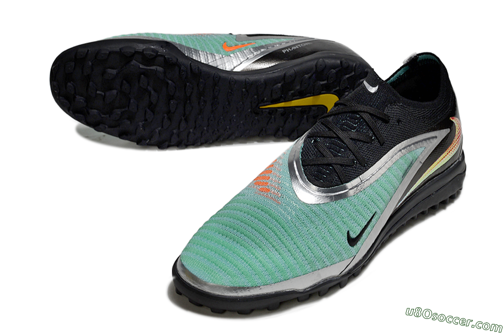 Nike Phantom 6 Low Elite TF Artificial Turf Soccer Shoes - Mint/Silver/Black 3
