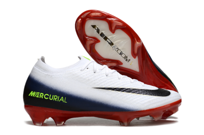 Nike Air Zoom Mercurial Vapor 16 Elite FG Firm Ground Soccer Cleats - White/Vibrant Red/Navy Blue