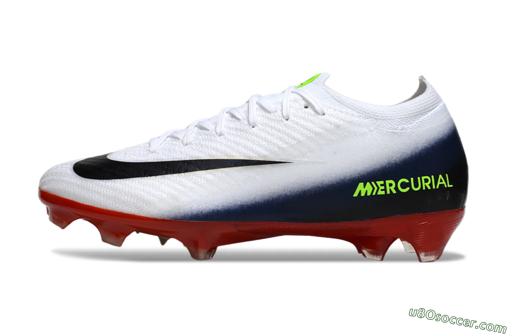 Nike Air Zoom Mercurial Vapor 16 Elite FG Firm Ground Soccer Cleats - White/Vibrant Red/Navy Blue 2