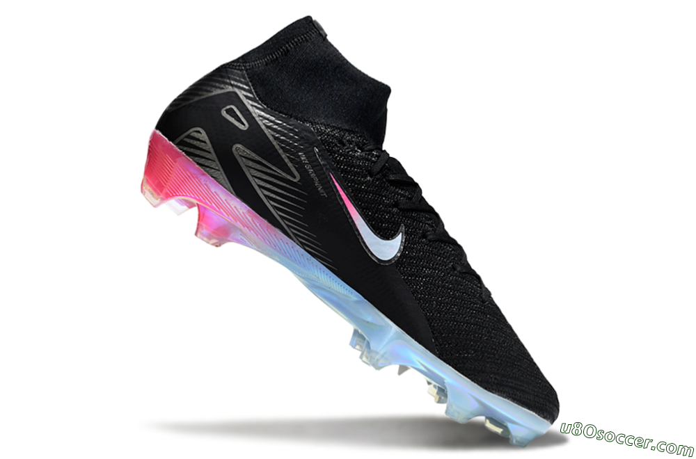 Nike Air Zoom Mercurial Superfly 10 Elite FG Firm Ground Soccer Cleats - Black/Iridescent Pink/Iridescent Blue 4
