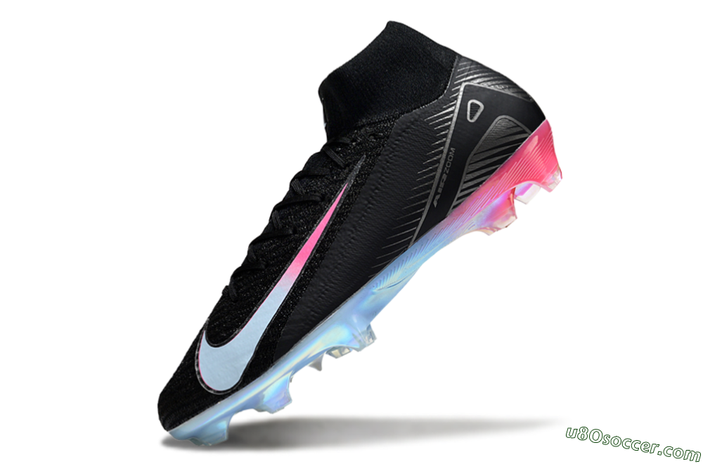 Nike Air Zoom Mercurial Superfly 10 Elite FG Firm Ground Soccer Cleats - Black/Iridescent Pink/Iridescent Blue 5