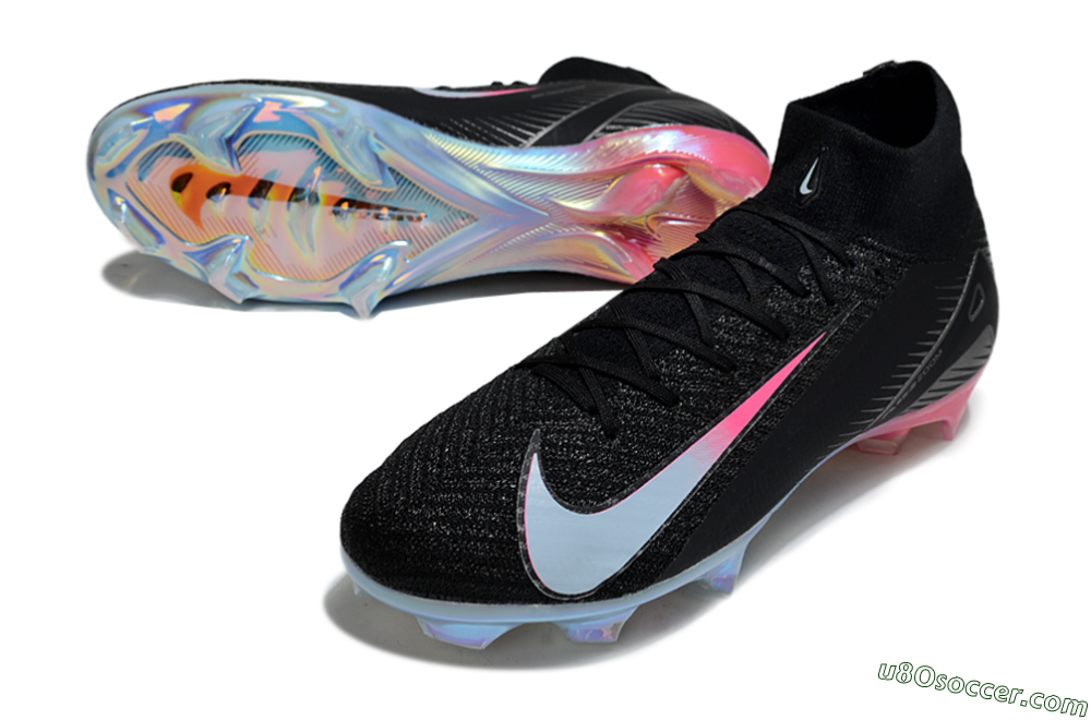 Nike Air Zoom Mercurial Superfly 10 Elite FG Firm Ground Soccer Cleats - Black/Iridescent Pink/Iridescent Blue 3