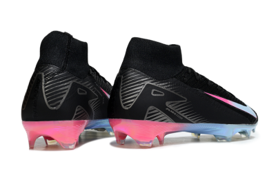 Nike Air Zoom Mercurial Superfly 10 Elite FG Firm Ground Soccer Cleats - Black/Iridescent Pink/Iridescent Blue