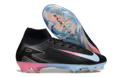 Nike Air Zoom Mercurial Superfly 10 Elite FG Firm Ground Soccer Cleats - Black/Iridescent Pink/Iridescent Blue