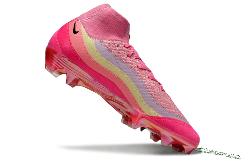 Nike Air Zoom Mercurial Superfly 10 Elite FG Firm Ground Soccer Cleats - Pink/Blazing Pink/Sunny Yellow 4