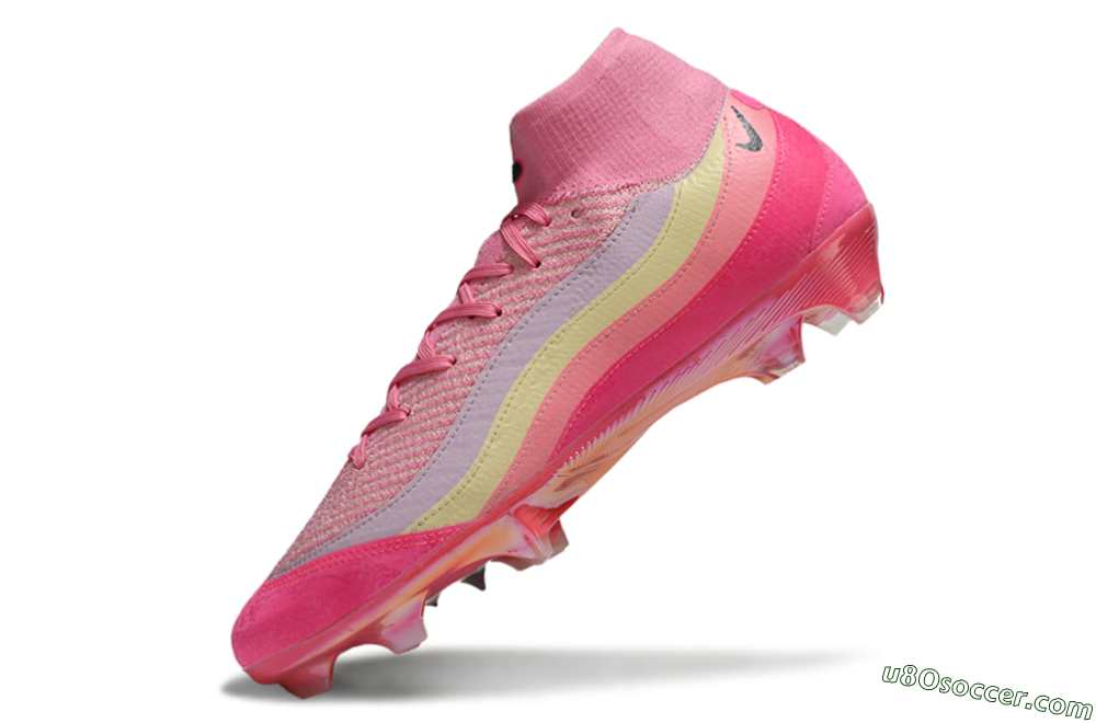Nike Air Zoom Mercurial Superfly 10 Elite FG Firm Ground Soccer Cleats - Pink/Blazing Pink/Sunny Yellow 5