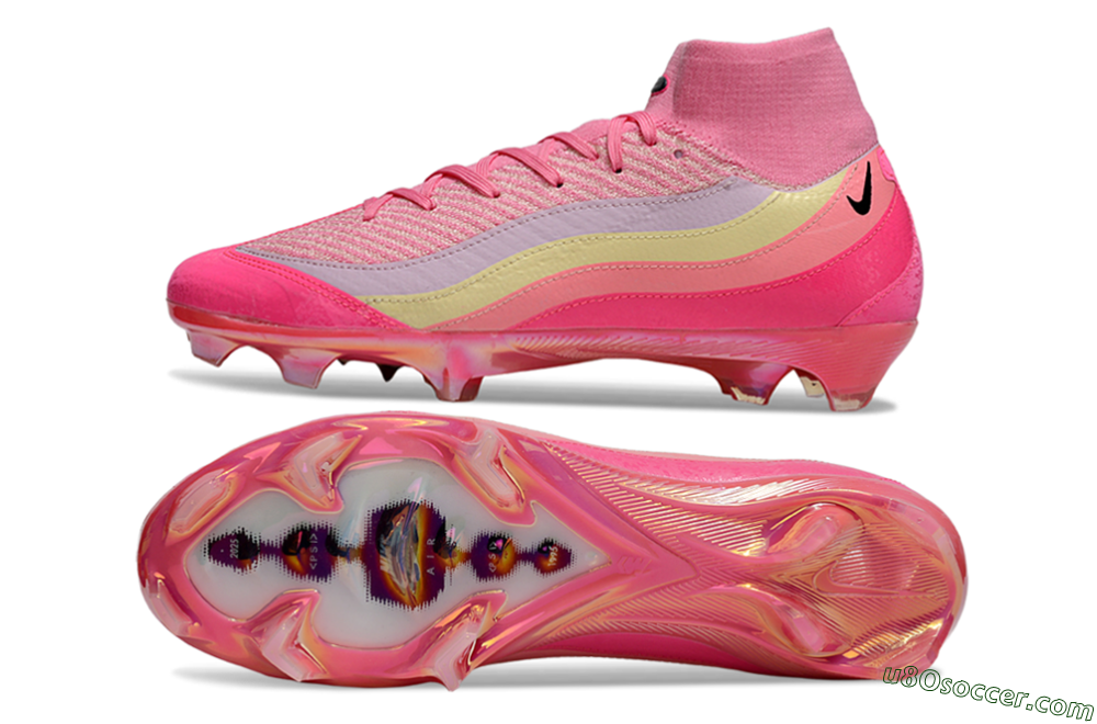 Nike Air Zoom Mercurial Superfly 10 Elite FG Firm Ground Soccer Cleats - Pink/Blazing Pink/Sunny Yellow 0