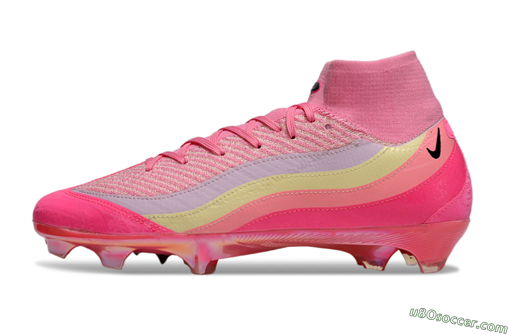 Nike Air Zoom Mercurial Superfly 10 Elite FG Firm Ground Soccer Cleats - Pink/Blazing Pink/Sunny Yellow 2