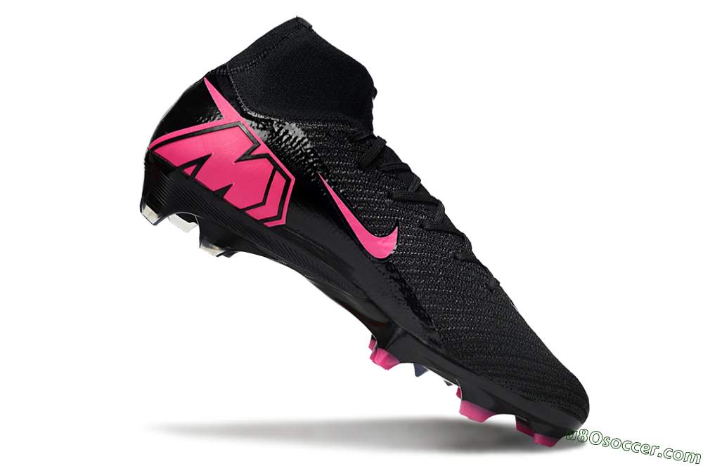 Nike Air Zoom Mercurial Superfly 10 Elite FG Firm Ground Soccer Cleats - Black/Neon Pink/Blue Burst 4
