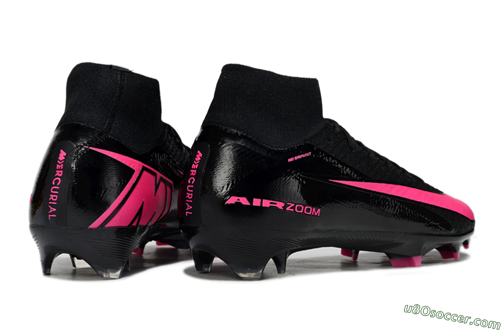 Nike Air Zoom Mercurial Superfly 10 Elite FG Firm Ground Soccer Cleats - Black/Neon Pink/Blue Burst 6