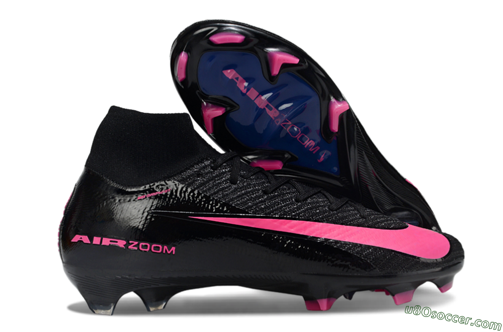 Nike Air Zoom Mercurial Superfly 10 Elite FG Firm Ground Soccer Cleats - Black/Neon Pink/Blue Burst 1
