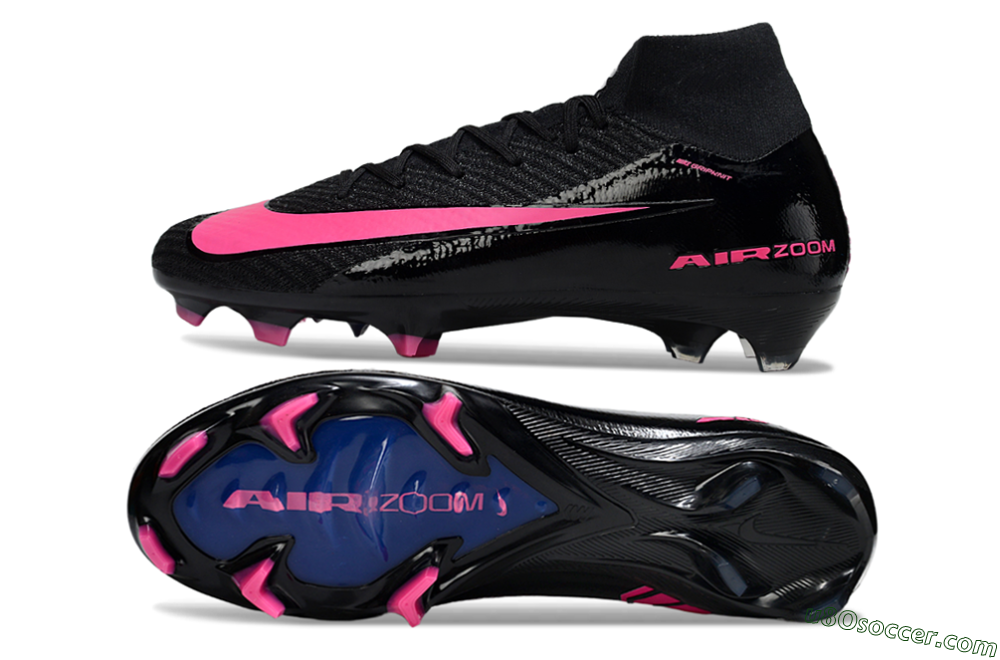 Nike Air Zoom Mercurial Superfly 10 Elite FG Firm Ground Soccer Cleats - Black/Neon Pink/Blue Burst 0