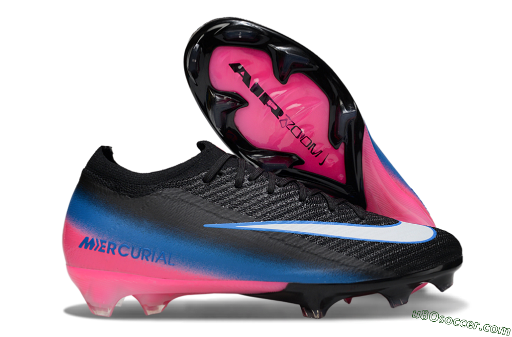 Nike Air Zoom Mercurial Vapor 16 Elite FG Firm Ground Soccer Cleats - Black/Electric Blue/Pink Blast 1