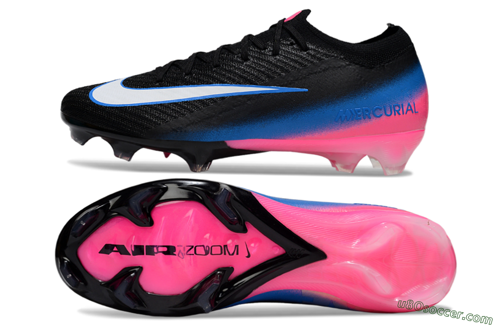 Nike Air Zoom Mercurial Vapor 16 Elite FG Firm Ground Soccer Cleats - Black/Electric Blue/Pink Blast 0