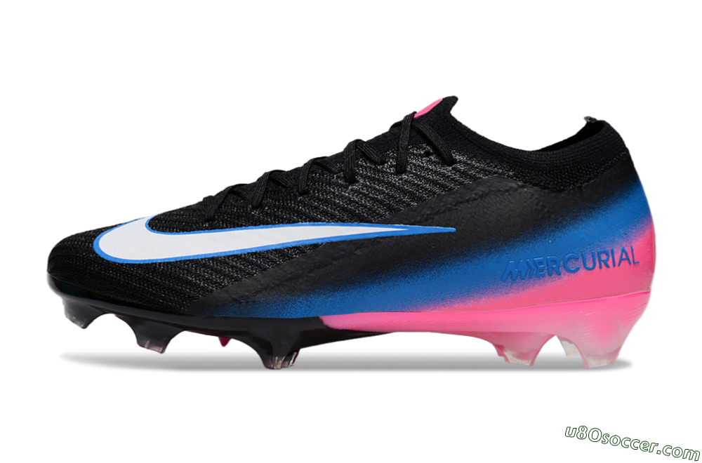 Nike Air Zoom Mercurial Vapor 16 Elite FG Firm Ground Soccer Cleats - Black/Electric Blue/Pink Blast 2