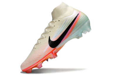 Nike Air Zoom Mercurial Superfly 10 Elite FG Firm Ground Soccer Cleats - White/Coral Orange/Light Blue