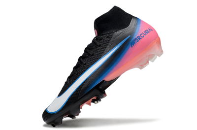 Nike Air Zoom Mercurial Superfly 10 Elite FG Firm Ground Soccer Cleats - Black/Sky Blue/Flame Pink