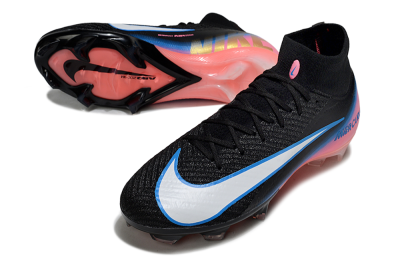 Nike Air Zoom Mercurial Superfly 10 Elite FG Firm Ground Soccer Cleats - Black/Sky Blue/Flame Pink