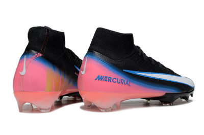 Nike Air Zoom Mercurial Superfly 10 Elite FG Firm Ground Soccer Cleats - Black/Sky Blue/Flame Pink