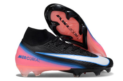 Nike Air Zoom Mercurial Superfly 10 Elite FG Firm Ground Soccer Cleats - Black/Sky Blue/Flame Pink