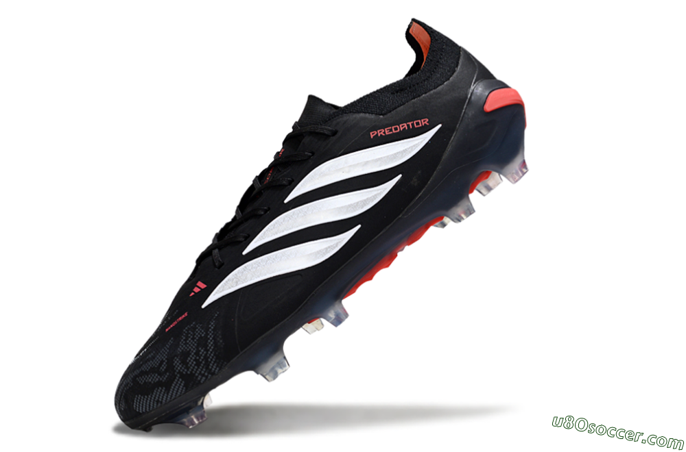 Adidas Predator 26 Elite FG Firm Ground Soccer Cleats - Black/Red/White 5