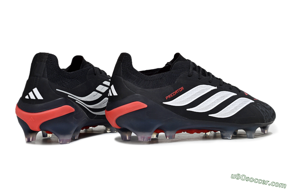 Adidas Predator 26 Elite FG Firm Ground Soccer Cleats - Black/Red/White 6