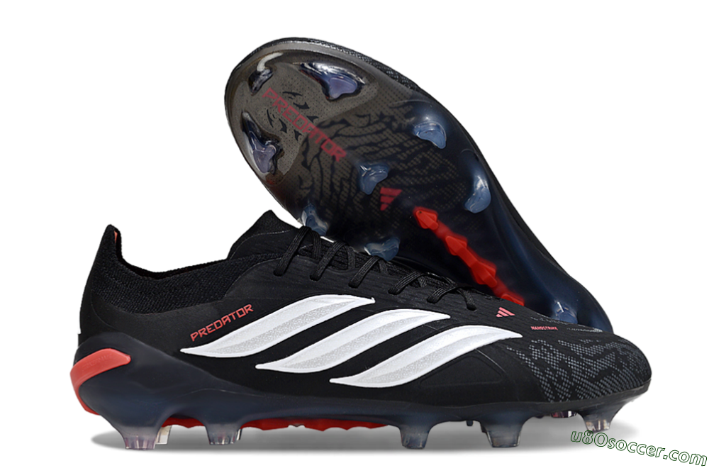 Adidas Predator 26 Elite FG Firm Ground Soccer Cleats - Black/Red/White 1