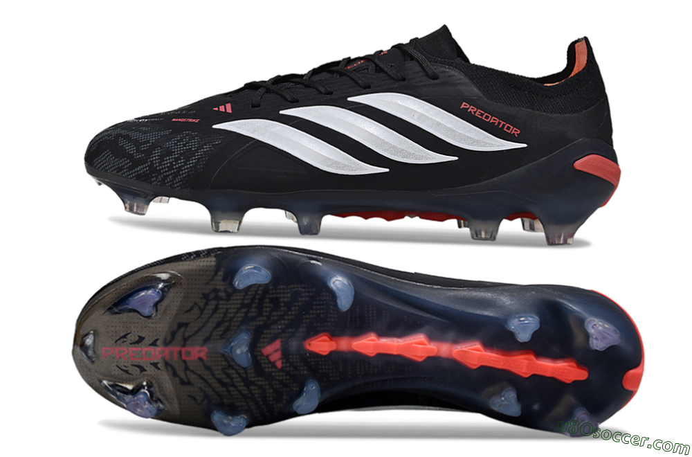 Adidas Predator 26 Elite FG Firm Ground Soccer Cleats - Black/Red/White 0