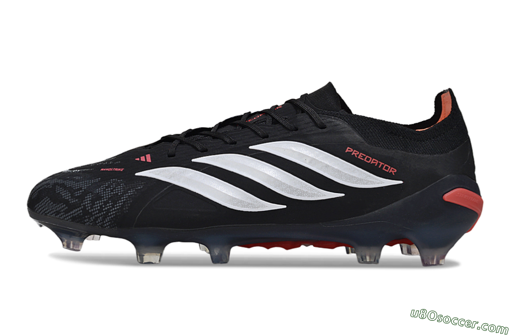 Adidas Predator 26 Elite FG Firm Ground Soccer Cleats - Black/Red/White 2