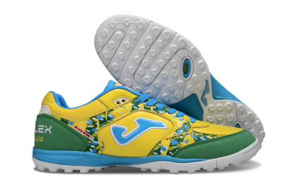 Joma Top Flex TF Artificial Turf Soccer Shoes - Yellow/Aquatic Blue/Grass Green