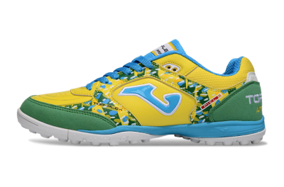Joma Top Flex TF Artificial Turf Soccer Shoes - Yellow/Aquatic Blue/Grass Green