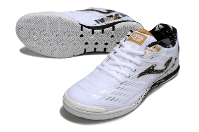 Joma Top Flex IC Indoor & Futsal Soccer Shoes - White/Black/Gold