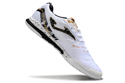 Joma Top Flex IC Indoor & Futsal Soccer Shoes - White/Black/Gold