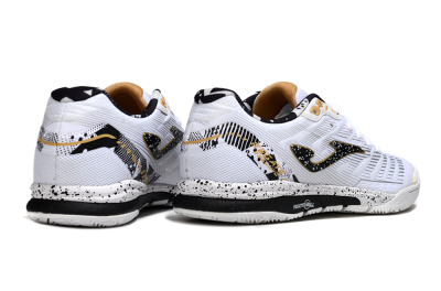 Joma Top Flex IC Indoor & Futsal Soccer Shoes - White/Black/Gold