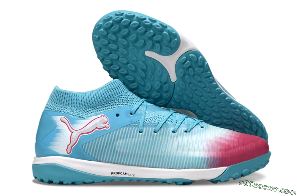 Puma Future 8 Ultimate TF Artificial Turf Soccer Cleats - Aqua/Sunset Pink/Turquoise Blue 1