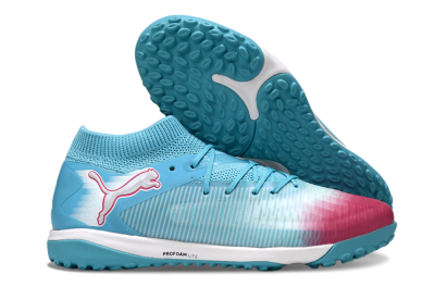 Puma Future 8 Ultimate TF Artificial Turf Soccer Cleats - Aqua/Sunset Pink/Turquoise Blue
