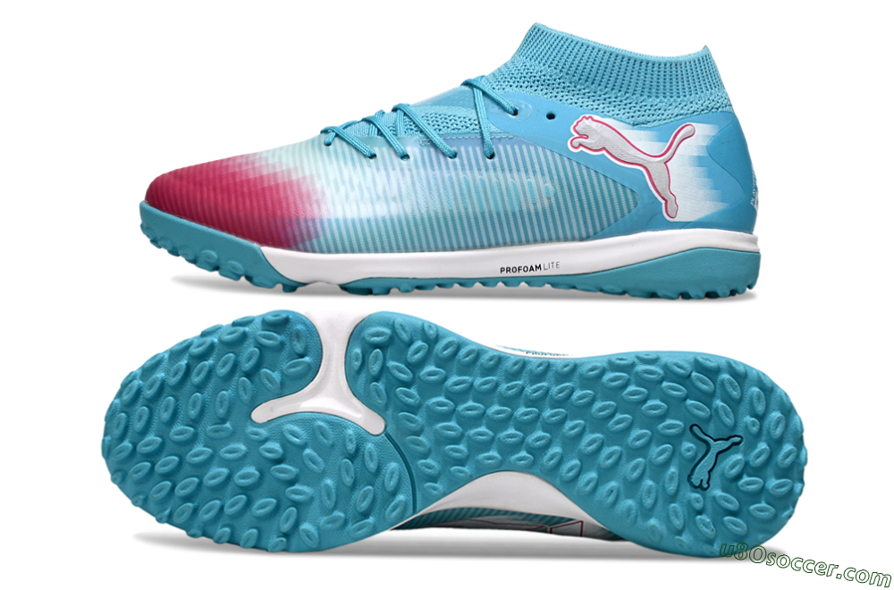 Puma Future 8 Ultimate TF Artificial Turf Soccer Cleats - Aqua/Sunset Pink/Turquoise Blue 0