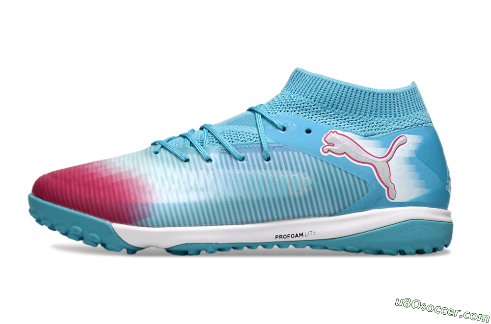 Puma Future 8 Ultimate TF Artificial Turf Soccer Cleats - Aqua/Sunset Pink/Turquoise Blue 2