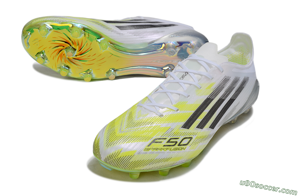 Adidas F50 Elite FG Firm Ground Soccer Cleats - White/Lime Glow/Neon Green 3