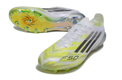 Adidas F50 Elite FG Firm Ground Soccer Cleats - White/Lime Glow/Neon Green