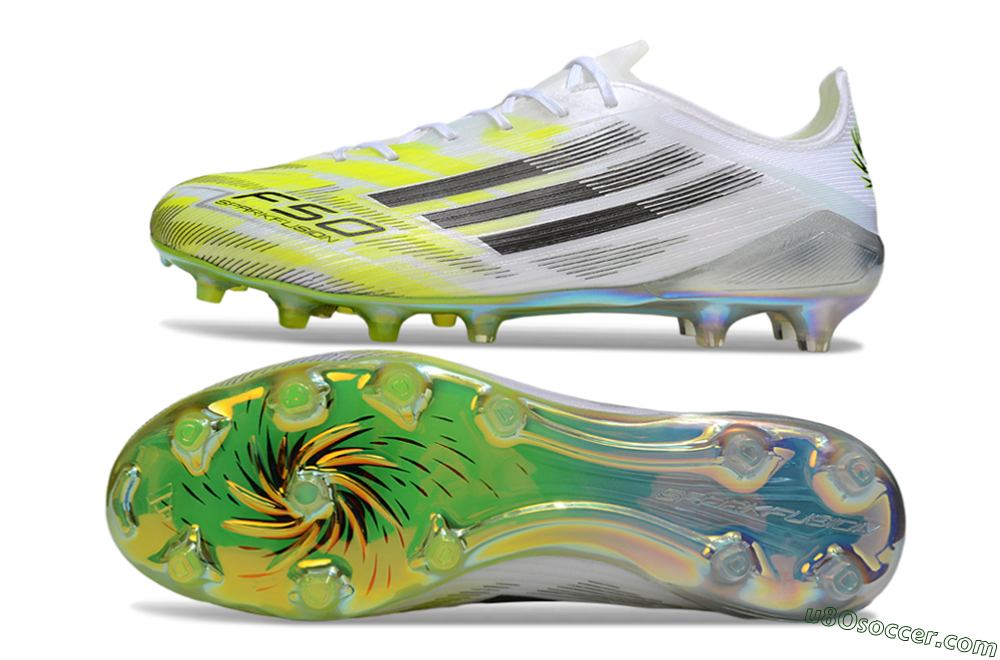 Adidas F50 Elite FG Firm Ground Soccer Cleats - White/Lime Glow/Neon Green 0