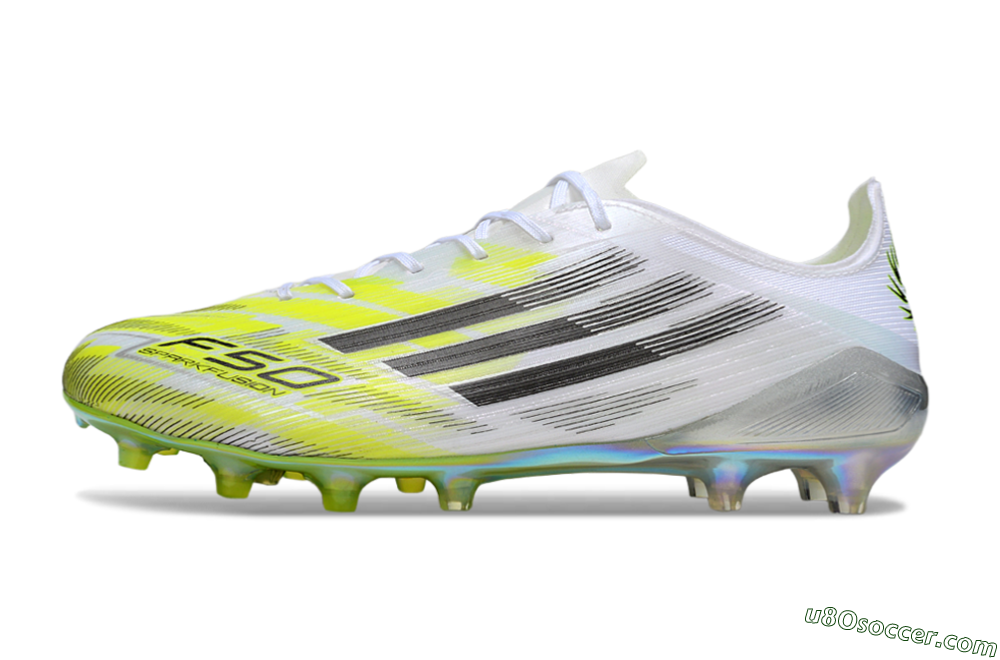 Adidas F50 Elite FG Firm Ground Soccer Cleats - White/Lime Glow/Neon Green 2