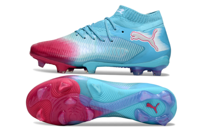 Puma Future 8 Ultimate FG Firm Ground Soccer Cleats - Cyan/Electric Blue/Crimson Red